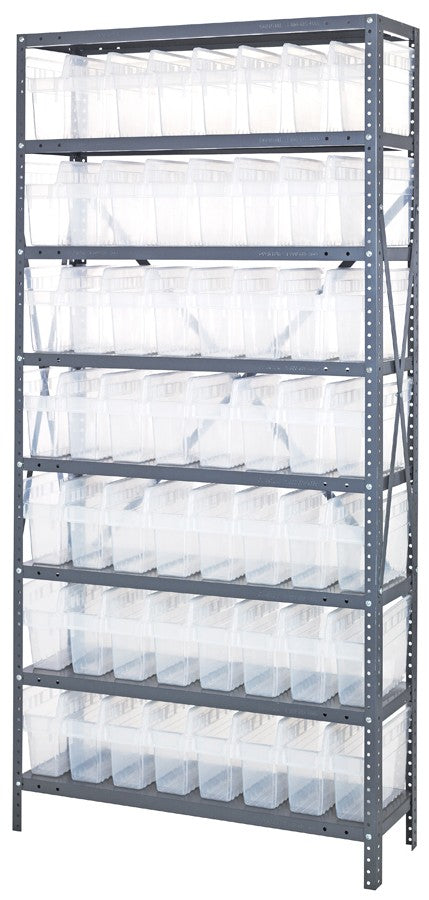 Clear View Store-Max 8" Shelf Bin Steel 1275-SB801CL