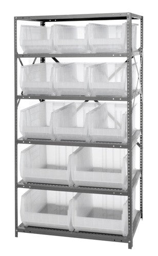 24"D x 36"W x 75"H 6 SHELF UNIT 2475-953954CL CLEAR-VIEW HULK 24" COMPLETE STEEL PACKAGE