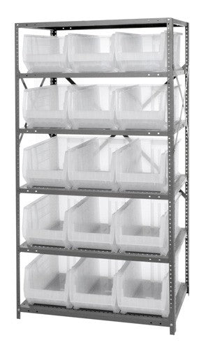 24"D x 36"W x 75"H 6 SHELF UNIT 2475-953CL CLEAR-VIEW HULK 24" COMPLETE STEEL PACKAGE