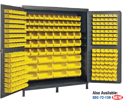 72"W x 24"D x 84"H QSC-72-136  All-Welded Flush Door Bin Cabinet