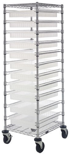 Clear-View Dividable Grid Bin Carts BC212469M2CL