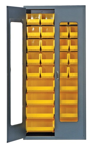 36"W x 18"D x 78"H QSC-C240250 Clear-View Security Bin Cabinet