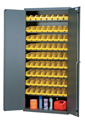 36"W x 18"D x 78"H QPR-107 Sloped Shelf Pick Rack Flow Cabinet Flush Door