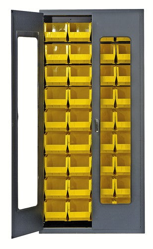 36"W x 18"D x 78"H QSC-C240 Clear-View Security Bin Cabinet