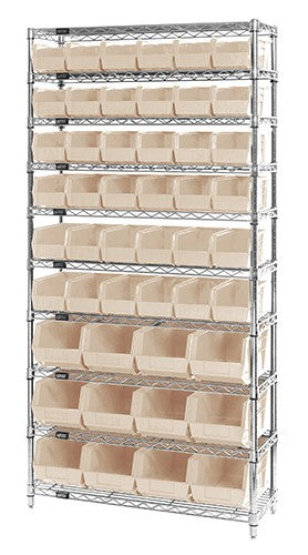 14"W x 36"L x 74"H, 10 Shelf Unit