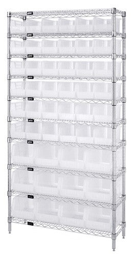 14"W x 36"L x 74"H, 10 Shelf Unit