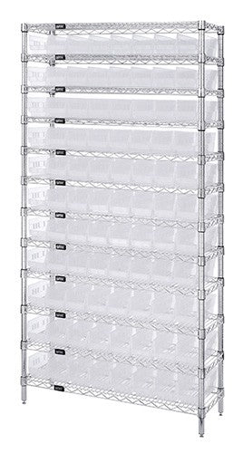 Economy 4" Shelf Bin Wire Shelving Systems  WR12-103