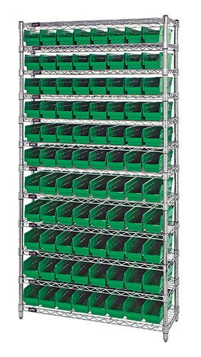 Economy 4" Shelf Bin Wire Shelving Systems  WR12-101