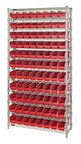 Economy 4" Shelf Bin Wire Shelving Systems  WR12-105