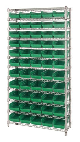 Economy 4" Shelf Bin Wire Shelving Systems  WR12-102