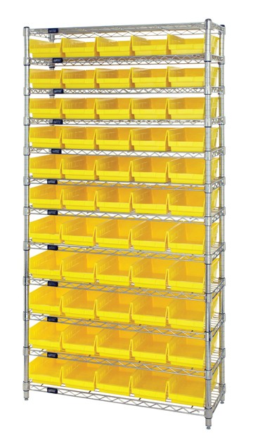 Economy 4" Shelf Bin Wire Shelving Systems  WR12-102