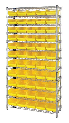 Economy 4" Shelf Bin Wire Shelving Systems  WR12-104