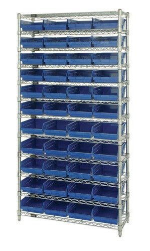 Economy 4" Shelf Bin Wire Shelving Systems  WR12-108