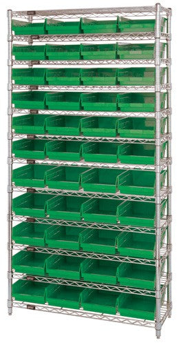 Economy 4" Shelf Bin Wire Shelving Systems  WR12-108