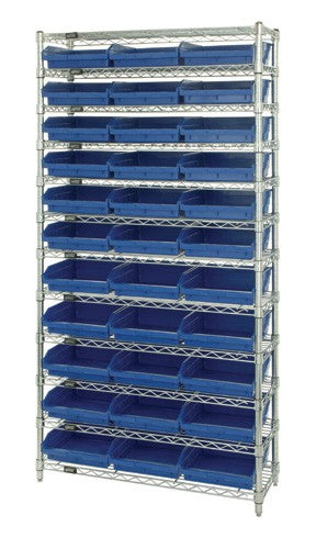 Economy 4" Shelf Bin Wire Shelving Systems  WR12-116