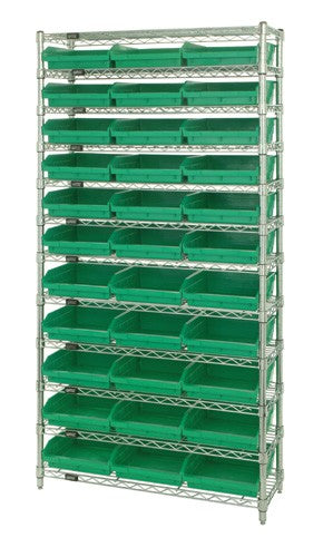 Economy 4" Shelf Bin Wire Shelving Systems  WR12-116