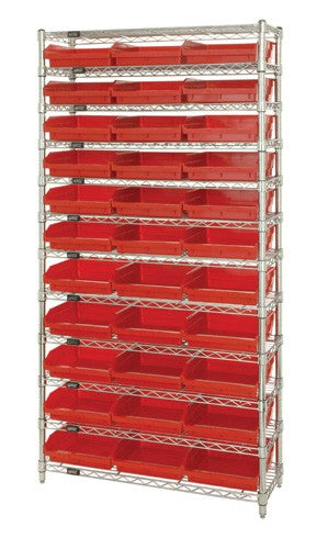 Economy 4" Shelf Bin Wire Shelving Systems  WR12-116