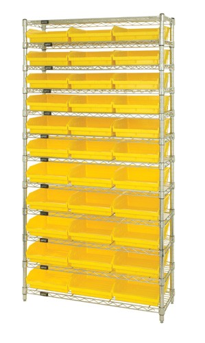 Economy 4" Shelf Bin Wire Shelving Systems  WR12-110