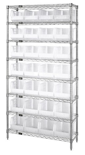 12"W x 36"L x 74"H, 8 Shelf Unit