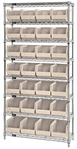 14"W x 36"L x 74"H, 8 Shelf Unit