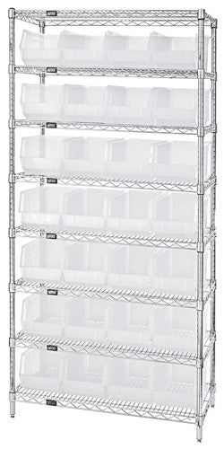 14"W x 36"L x 74"H, 8 Shelf Unit