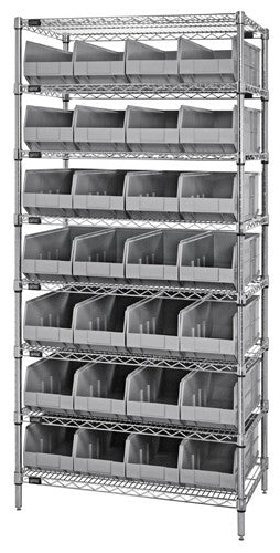 Stackable Shelf Bin Wire Shelving Packages WR8-463
