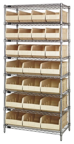 Stackable Shelf Bin Wire Shelving Packages WR8-483485