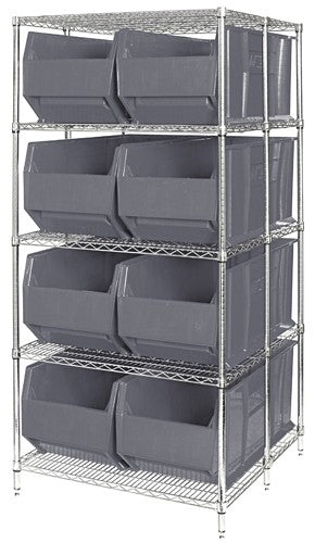 Rack Bin Container Wire Shelving System 42" WRA86-2142C-206