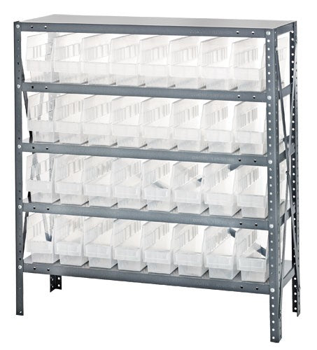 Clear View 6" Store-More Shelf Bin Steel 1239-201CL