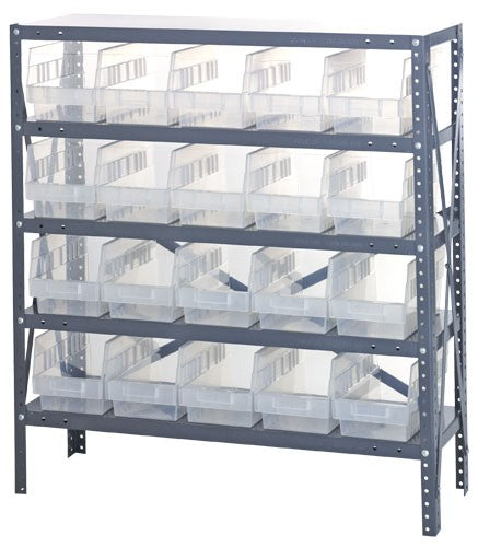 Clear View 6" Store-More Shelf Bin Steel 1239-202CL