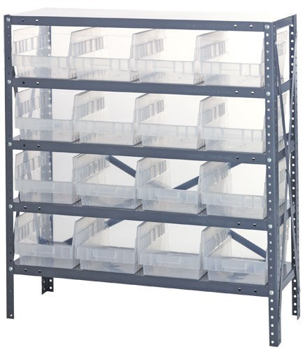 Clear View 6" Store-More Shelf Bin Steel 1239-207CL