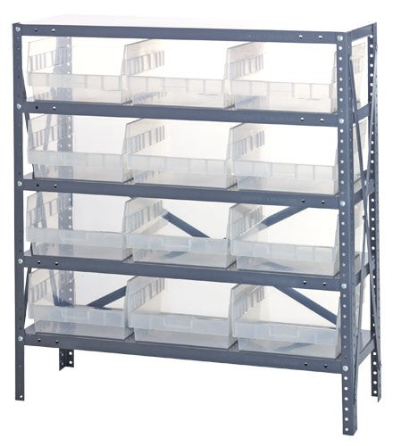 Clear View 6" Store-More Shelf Bin Steel 1239-209CL