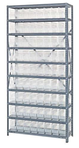 Clear View 6" Store-More Shelf Bin Steel 1275-201CL