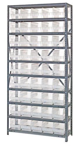 Clear View 6" Store-More Shelf Bin Steel 1275-202CL