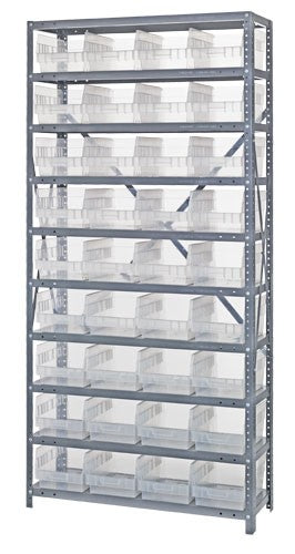 Clear View 6" Store-More Shelf Bin Steel 1275-207CL