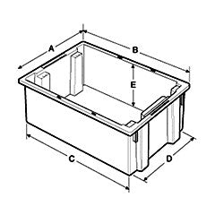 Clear-View Stack & Nest Totes snt300cl 29-1/2" x 19-1/2" x 15" ( Case of 3 )