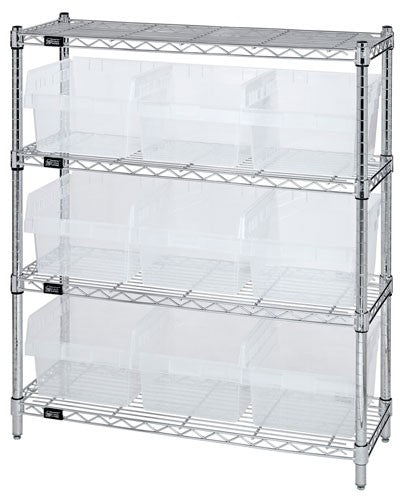 Clear-View Store-Max 8" Shelf Bin Complete Bin WR4-39-1236-809CL