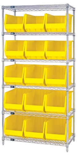 18"W x 36"L x 74"H, 6 Shelf Unit