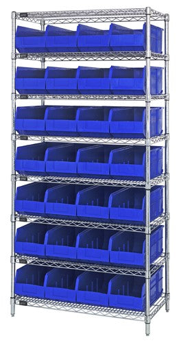 Stackable Shelf Bin Wire Shelving Packages WR8-443