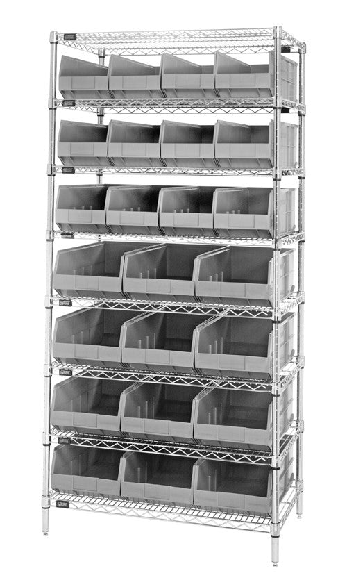 Stackable Shelf Bin Wire Shelving Packages WR8-483485