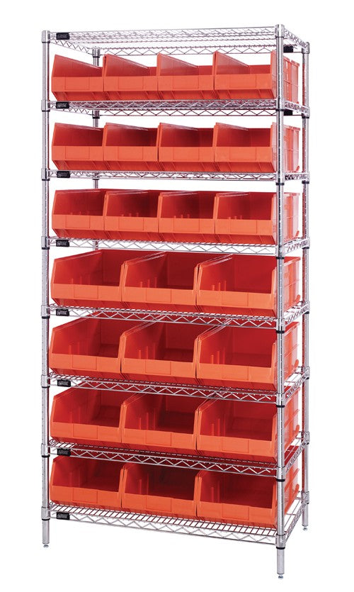 Stackable Shelf Bin Wire Shelving Packages WR8-483485